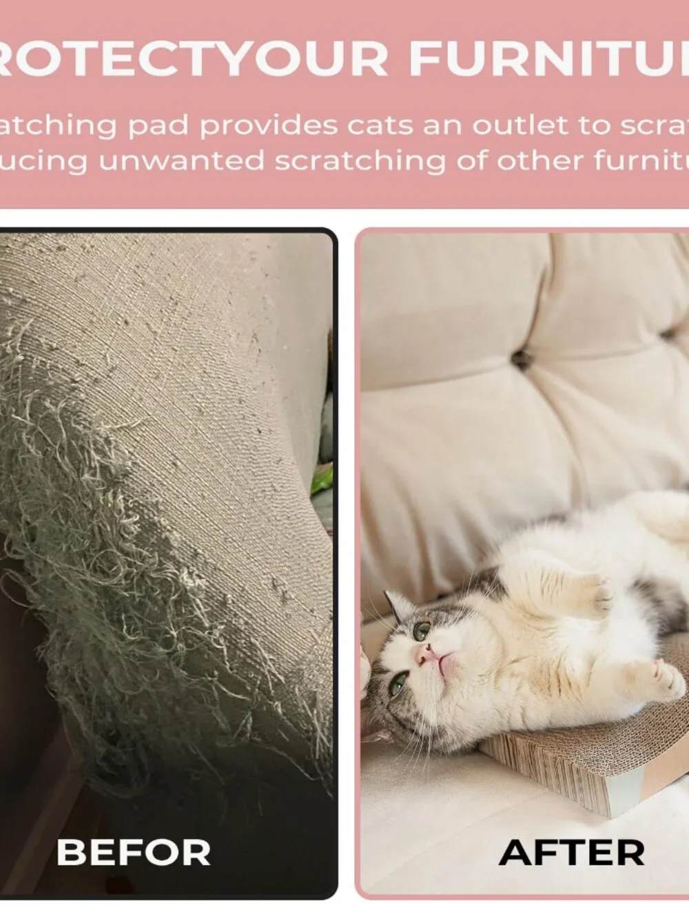 SIDAZON Cat Scratching Board cat Scratcher Cat Scratch Pad Cardboard cat scratch